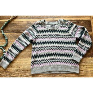 Abercrombie & Fitch Fair Isle Sweaters Size Large Women’s Grey Purple Pullover